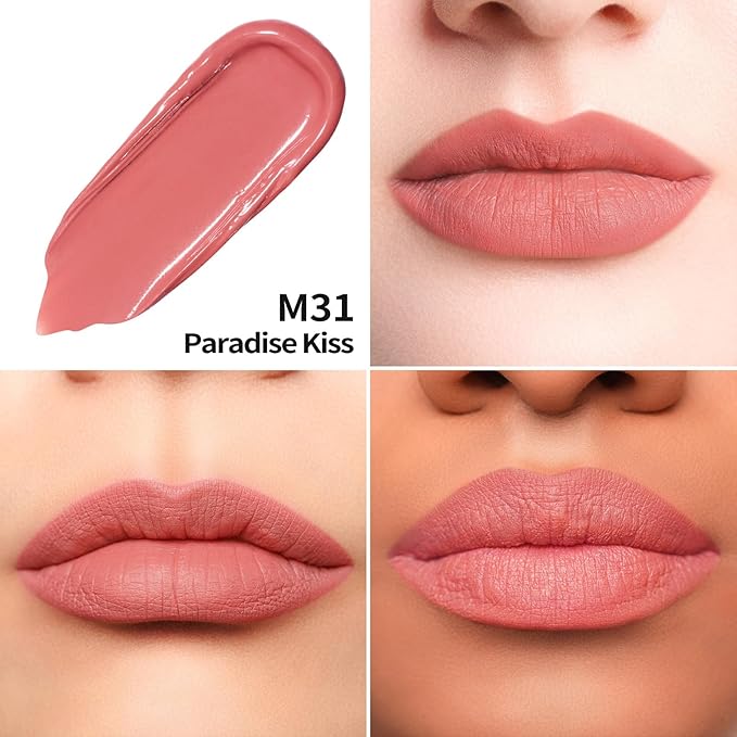 Oulac Pink Matte Lipstick for Women, Long Lasting Liquid Lip Stick High Impact Lip Gloss Full Coverage Lip Makeup with Vitamin E Waterproof Formula,Vegan M31-Velvo Beauty
