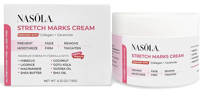 Stretch Mark Cream for Pregnancy, Eliminate and Prevent Deep Stretch Marks, Moisturizer Belly Cream for Pregnancy and Scars Removal With Enriched Collagen and Ceramide, 4.23 Oz-Velvo Beauty
