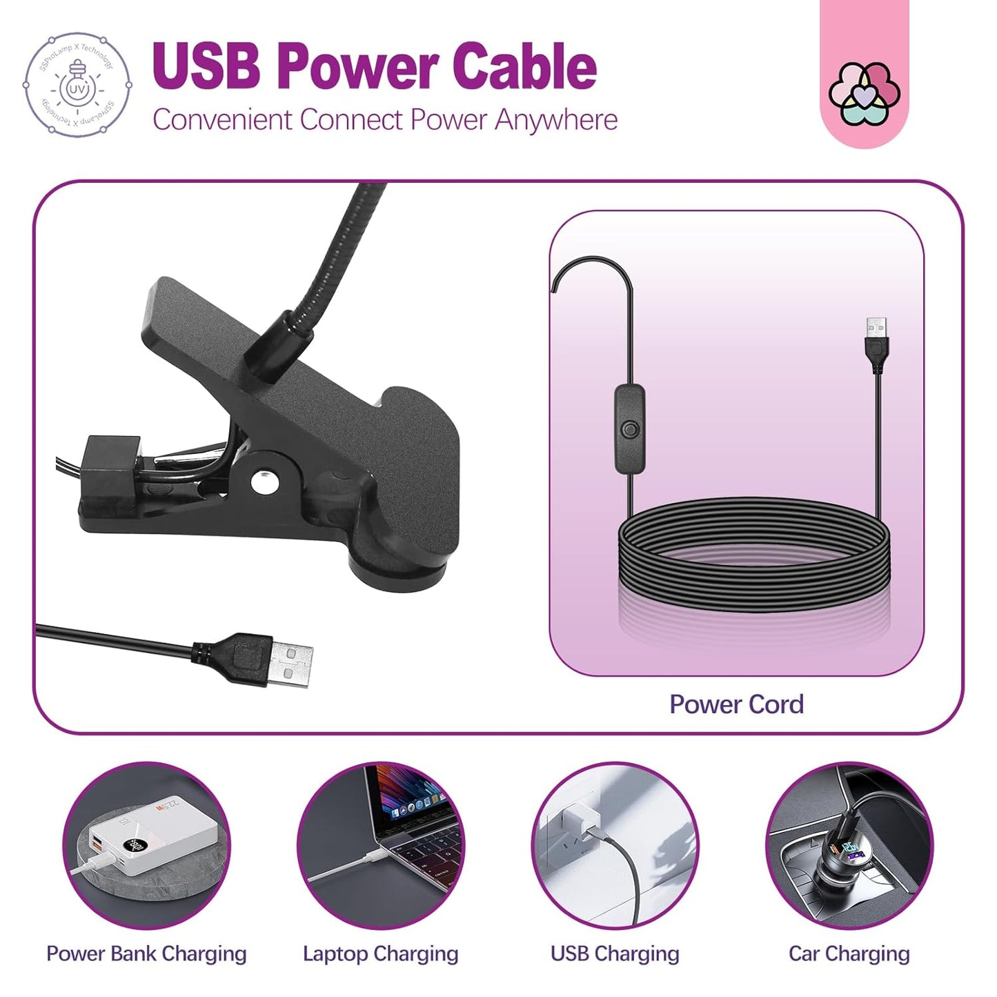 SAVILAND Gooseneck U V Lamp for Gel Nails: 360°Adjustable U V Light for Gel Nails 10S Fast Curing Nail Lamp Hands Free 5W LED Flash Cure Gel Light Gel Nail Portable Salon DIY Nail Tech Manicure-Velvo Beauty