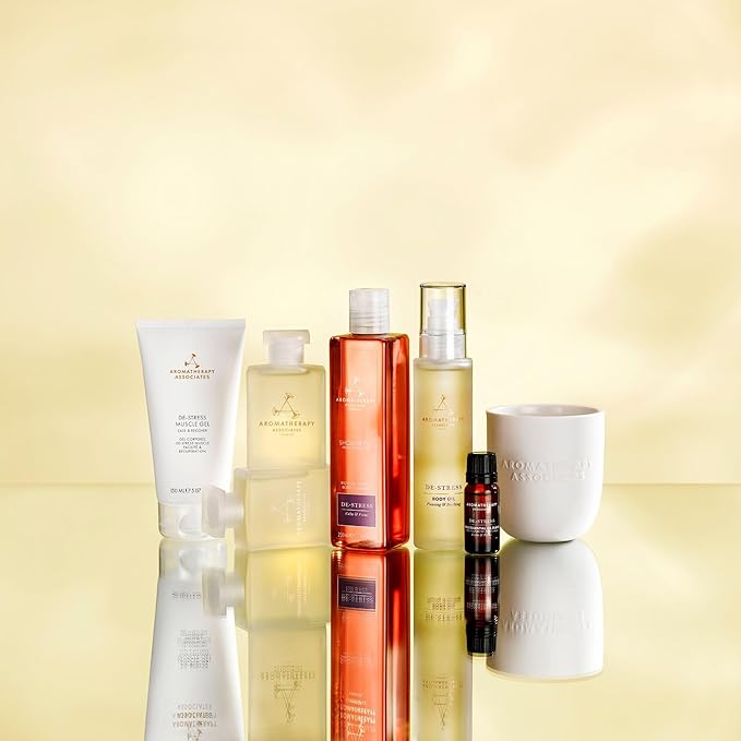 Aromatherapy Associates De-Stress Body Oil Made with Ginger and Rosemary Essential Oils and Arnica Flower Extract (3.4 fl oz)-Velvo Beauty
