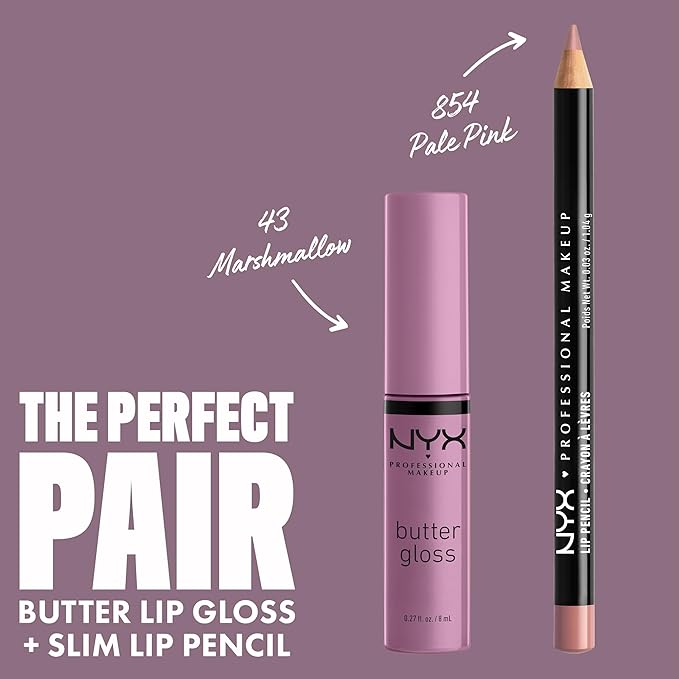 NYX PROFESSIONAL MAKEUP Butter Gloss, Non-Sticky Lip Gloss - Marshmallow (Muted Lilac)-Velvo Beauty