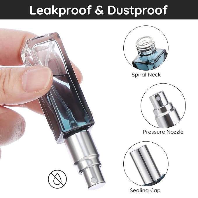 Segbeauty 10pcs Perfume Travel Refillable, 10ML Glass Spray Bottles Perfume Atomizer, Mini Travel Size Dispenser Bottle Set Atomizer Sprayer for Perfume Toiletries Cosmetic Container Spray Bottle-Velvo Beauty