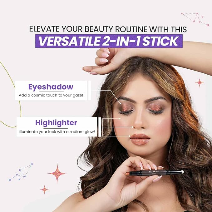 CHARMACY Multichrome 2 in 1 Cream Eyeshadow Stick, Waterproof Eye Brightener Highlighter Stick Makeup, High Pigmented, Smudge-Proof, Vegan & Cruelty-Free (SET2-902/904/906)-Velvo Beauty