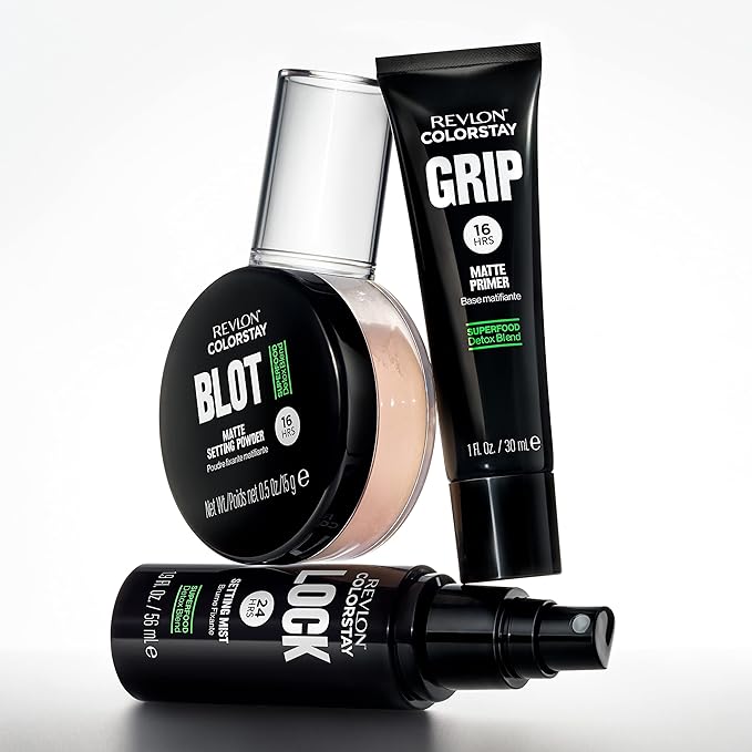 Revlon ColorStay Grip Primer, Mattifying, Blurring & Oil Absorbing Face Makeup, Absorb Sebum, Blurs Imperfections and Reduces Pore Appearance, 1 fl oz.-Velvo Beauty