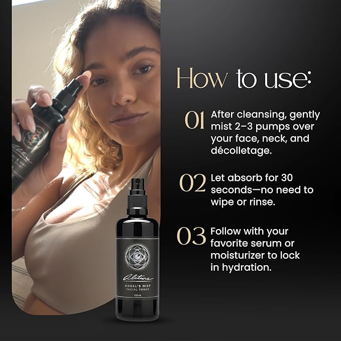 Alitura Angel's Mist Facial Toner – Hydrating & Revitalizing Face Spray with 97% Organic Ingredients – Refreshes, Tightens & Balances for All Skin Types – 100ml-Velvo Beauty
