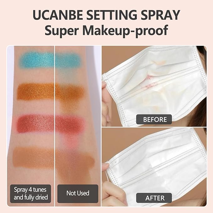 Long Lasting Makeup Setting Spray Kit - 3.38 Fl oz Super Matte Finish Setting Mist Lightweight Face Make up Fixer for Oily Skin + 1PC Sponge Puff + 1PC Powder Puff-Velvo Beauty
