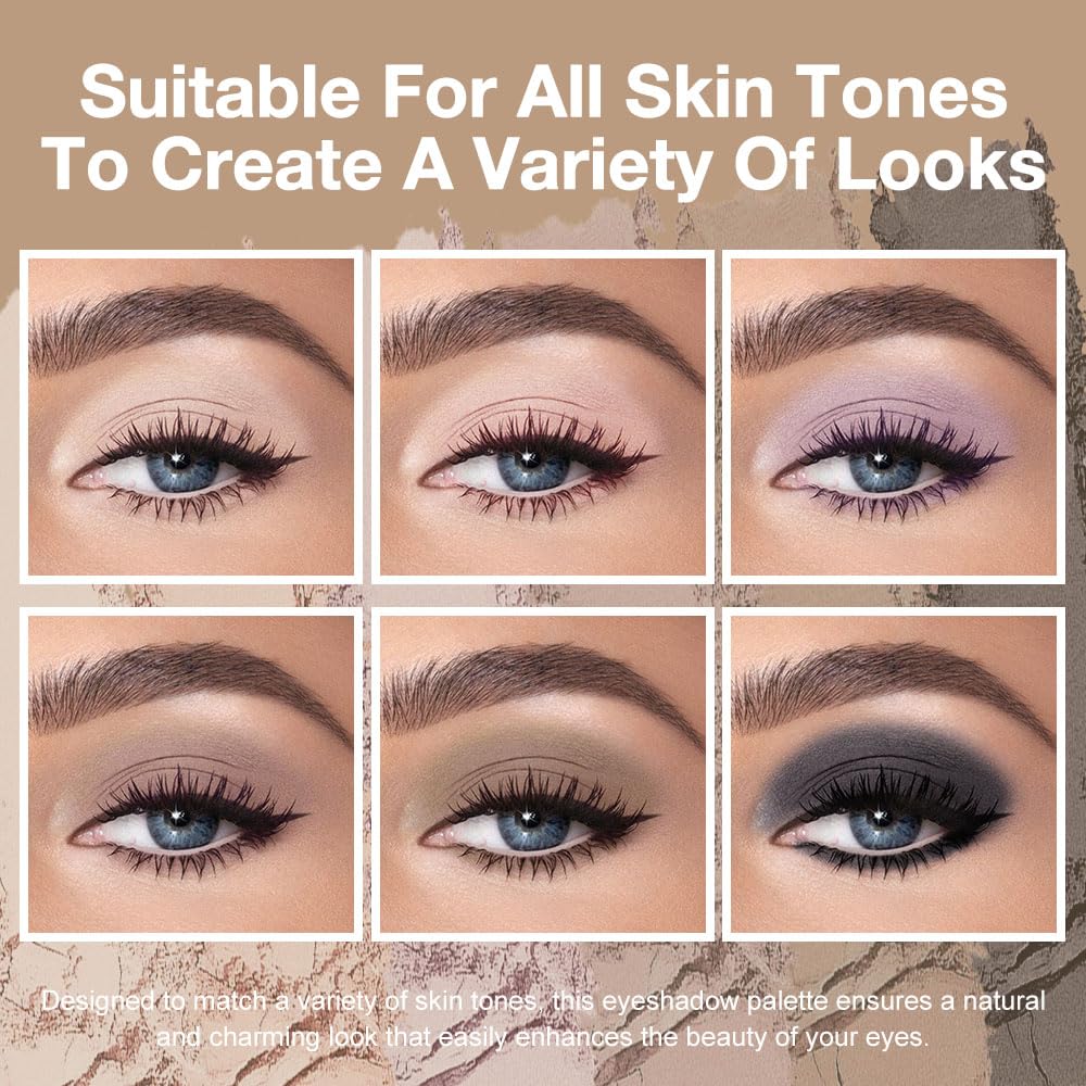 Kaely 6 Color Mini Nude Smoky Eyeshadow Palette Makeup, Highly Pigmented Eye Shadow Palette Waterproof, Natural Matte Eye Shadow Palette, paleta de sombras de ojos, Vegan & Cruelty-free, 05-Velvo Beauty