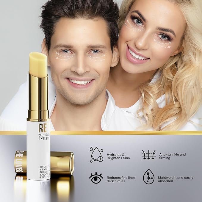 Retinol Eye Stick, Eye Cream for Dark Circles and Puffiness, Eye Brightening Cream for Hydration, Wrinkles in 3-4 Weeks, Travel Portability Anti-Aging Eye Cream for Bags Under Eye Reduces Fine Line-Velvo Beauty