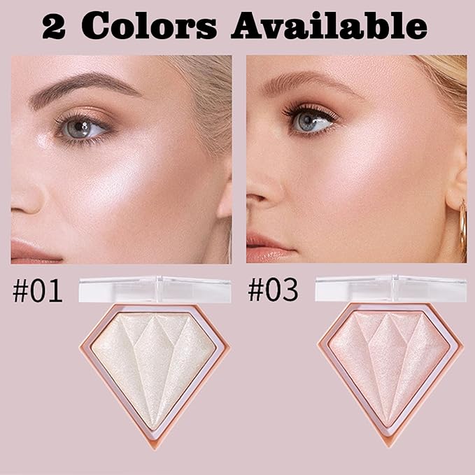 MEICOLY Baked Highlighter Powder Palette,Natural Face Highlighter Shimmer Powder,Long Lasting Glittery Highlighter Makeup Face Luminizer,01 Pearl White-Velvo Beauty