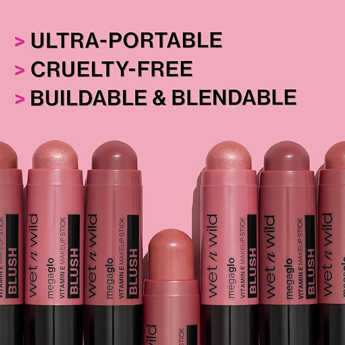 wet n wild Mega Glo Makeup Stick, Buildable Color, Versatile Use, Cruelty-Free & Vegan - Dusty Pink-Velvo Beauty