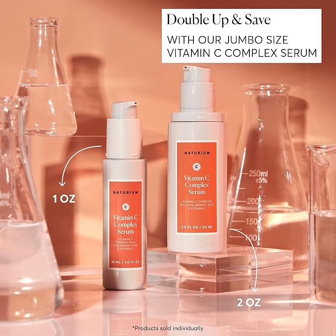 Naturium Vitamin C Complex Face Serum Jumbo, Anti-Aging Facial Treatment with Hyaluronic Acid & Vitamin E, 2 oz-Velvo Beauty