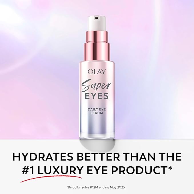 Olay Super Eye Serum - Vitamin C, Caffeine, Niacinamide, Amino Peptide, Aloe Vera - Brightens Dark Circles, Anti-Wrinkle, Anti-Aging, Brightening, Smooths Fine Lines, Firming, Hydrating, 0.45 Oz-Velvo Beauty