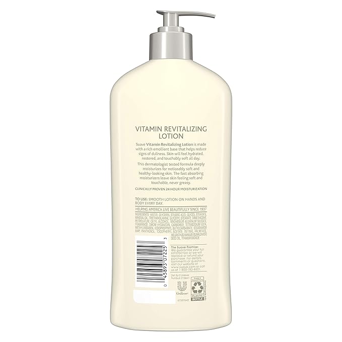 Suave Skin Solutions Body Lotion Revitalizing with Vitamin E, 18 Fl Oz (Pack of 6)-Velvo Beauty
