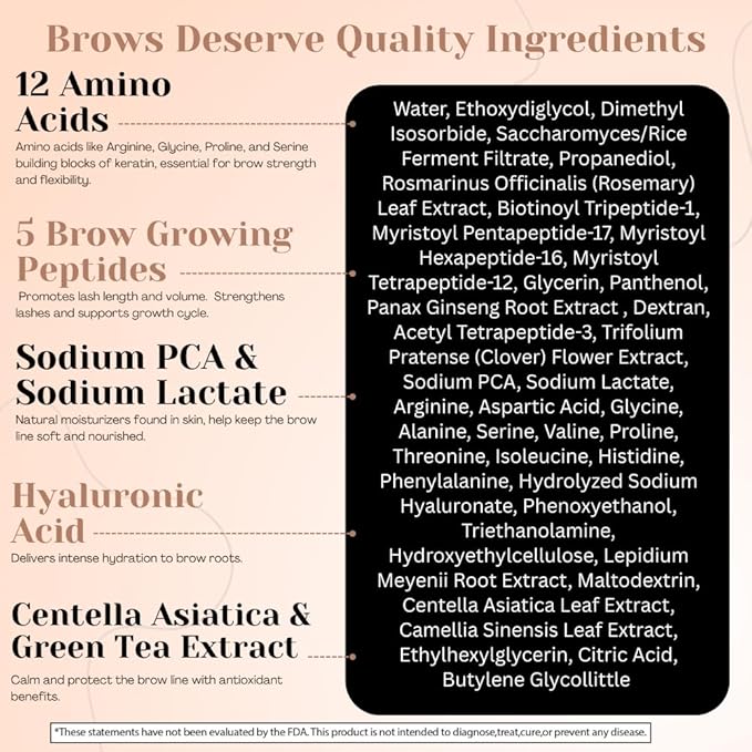 Eyebrow Growth Serum - with Biotin & Peptides - Eye Brow Serum for Growth - Vegan Brow and Lash Enhancer - Made in USA - Cruelty Free - 5ml-Velvo Beauty