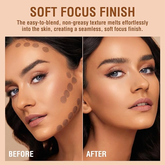 Liquid Contour Stick, Soft Cream Contour Makeup, Liquid Bronzer Face Concealer Matte Contouring with Cushion Applicator, Long Lasting Silky Face Contour Cream Bronzer Contouring Makeup (103)-Velvo Beauty