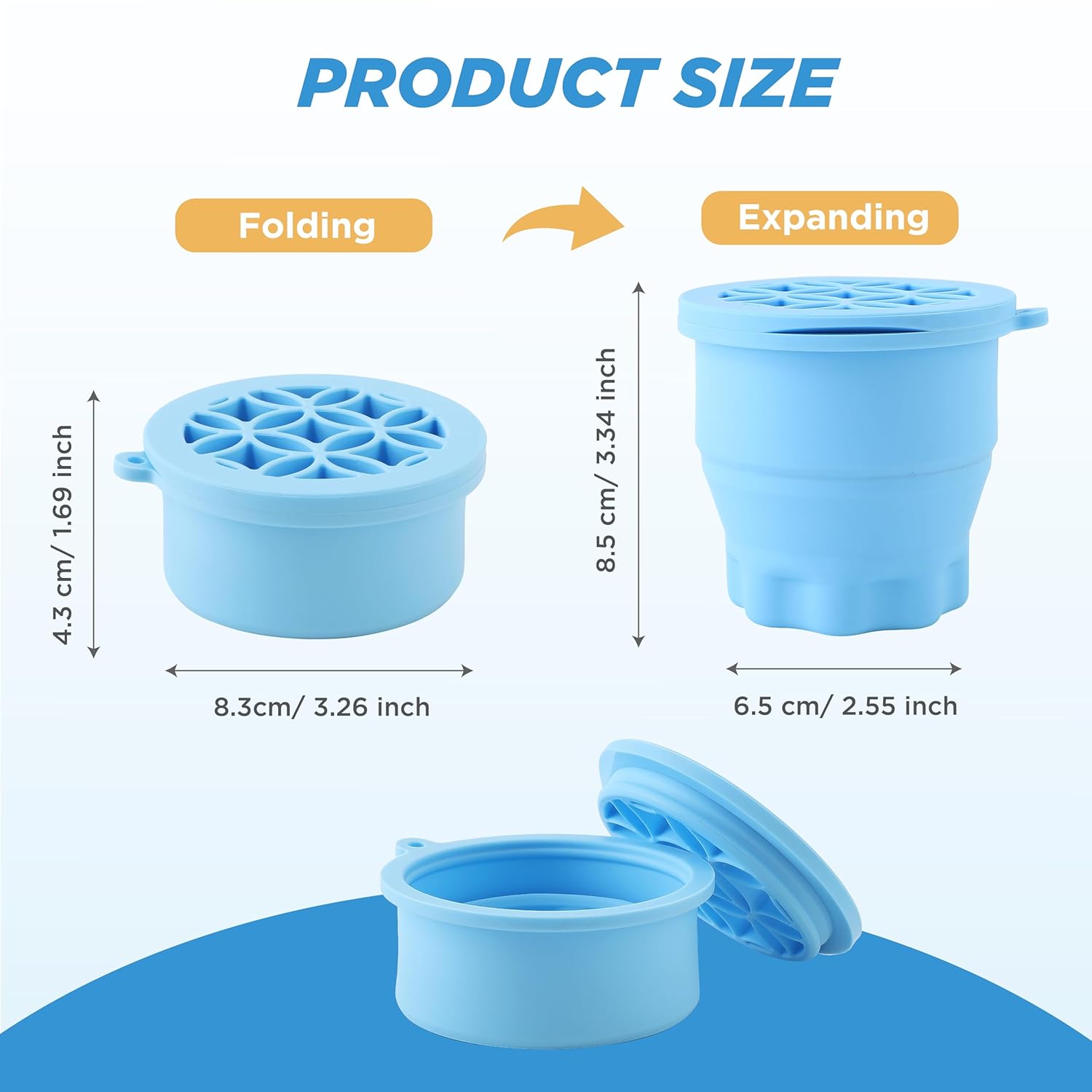 Makeup Brush Cleaner - Foldable Silicone Makeup Brush Cleaner Mat with Brush Storage Holder Makeup Brush Cleaning Bowl Cosmetic Brush Washing Tool for Cleaning Organizer and Drying (Purple and Blue)-Velvo Beauty