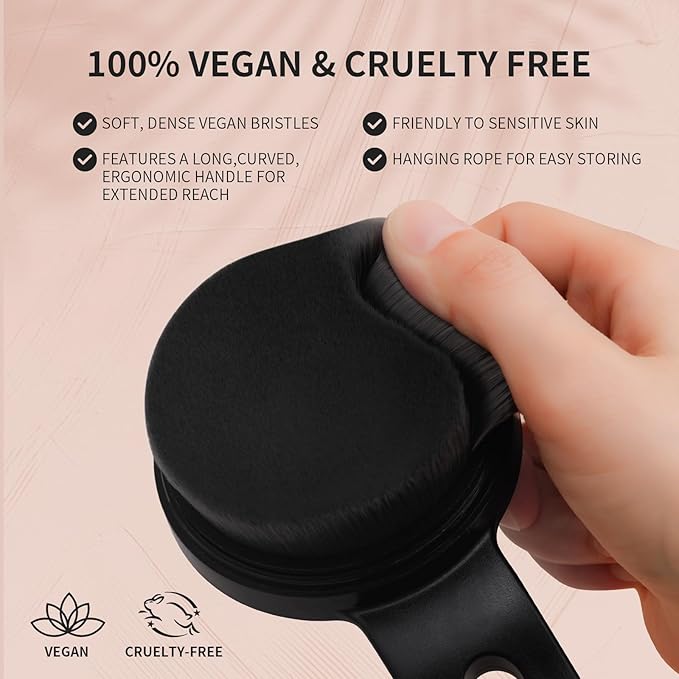 docolor Self Tanner Back Applicator, Plastic Long Handle Back Tanning Applicator Large Body Makeup Brush Vegan & Cruelty Free Self Tanner Brush For Self Tanner, Sunscreen, Bronzer, Foundation-Velvo Beauty