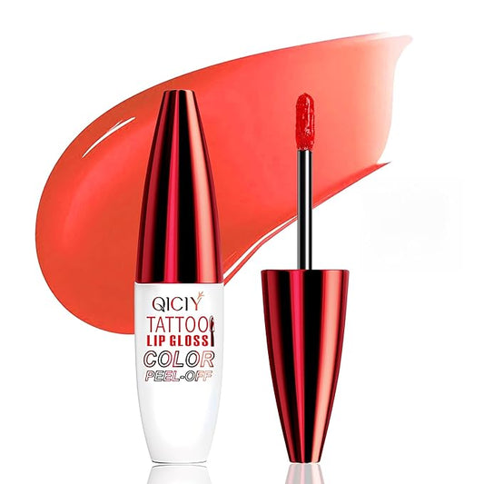 QueenDiary Lip tint Peel Off Lip Stain,Lip Stain Waterproof, Lip Tattoo Peel Off with Matte Finish, Long Lasting, Transfer-proof, Highly Pigmented Color (Vitality Stain)-Velvo Beauty