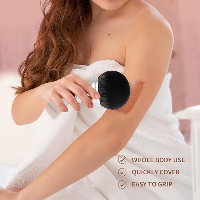 docolor Extra Large Body Makeup Brush For Self Tanner, 3 Inch Width Self Tanning Brush Kabuki Brush, Soft synthetic hair, for Foundation, self-tanners, bronzer, sun blocks, powder, For Face and Body-Velvo Beauty