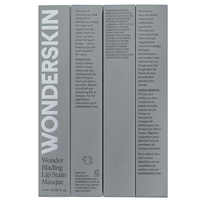 Wonderskin Wonder Blading All Day Lip Stain Peel Off Masque - Long Lasting, Waterproof and Transfer Proof Red Lip Tint, Matte Finish Peel Off Makeup (Playful Stain & Go Masque)-Velvo Beauty