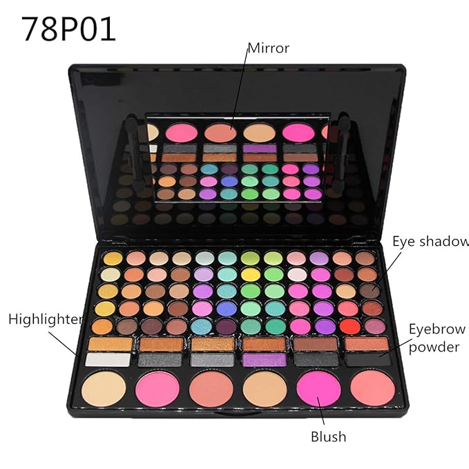 Pro Makeup Gift Set All In One Makeup Palette Cosmetic Contouring Kit 78 Colors Eyeshadow Palette with Blush, Face Powder and Lip Gloss #1 - Ideal Gift for Holiday-Velvo Beauty