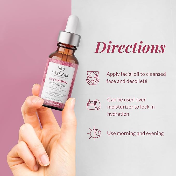 Rose & Vitamin E Facial Oil - 2oz-Velvo Beauty