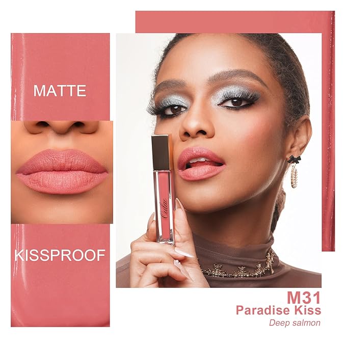 Oulac Pink Matte Lipstick for Women, Long Lasting Liquid Lip Stick High Impact Lip Gloss Full Coverage Lip Makeup with Vitamin E Waterproof Formula,Vegan M31-Velvo Beauty