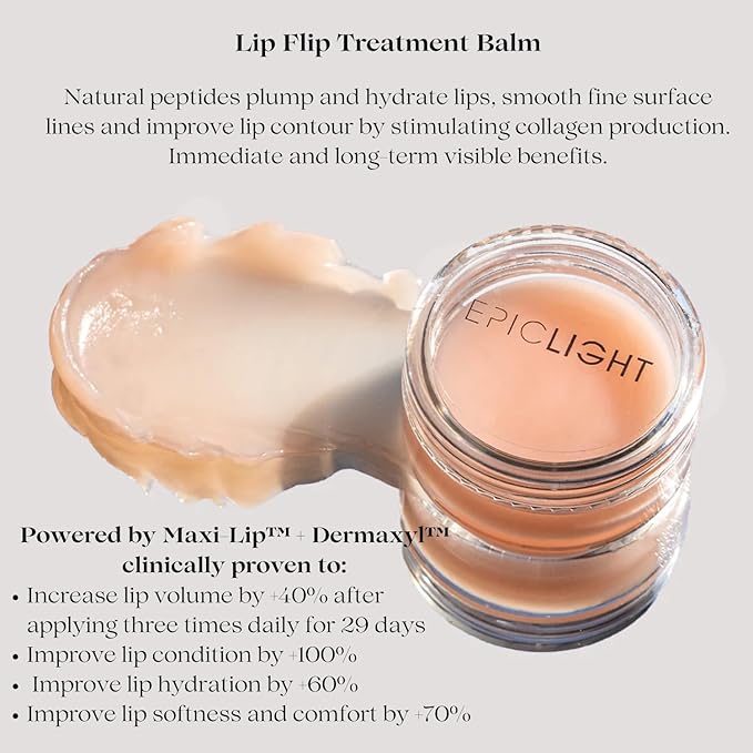 EpicLight Lip Flip Treatment Balm - Lip Balm and Plumper - Peptide Treatment for Lips Volume & Hydration - Plump, Smooth, and Moisturize Lips - Paraben & Sulfate-free, Non-Toxic Makeup-Velvo Beauty