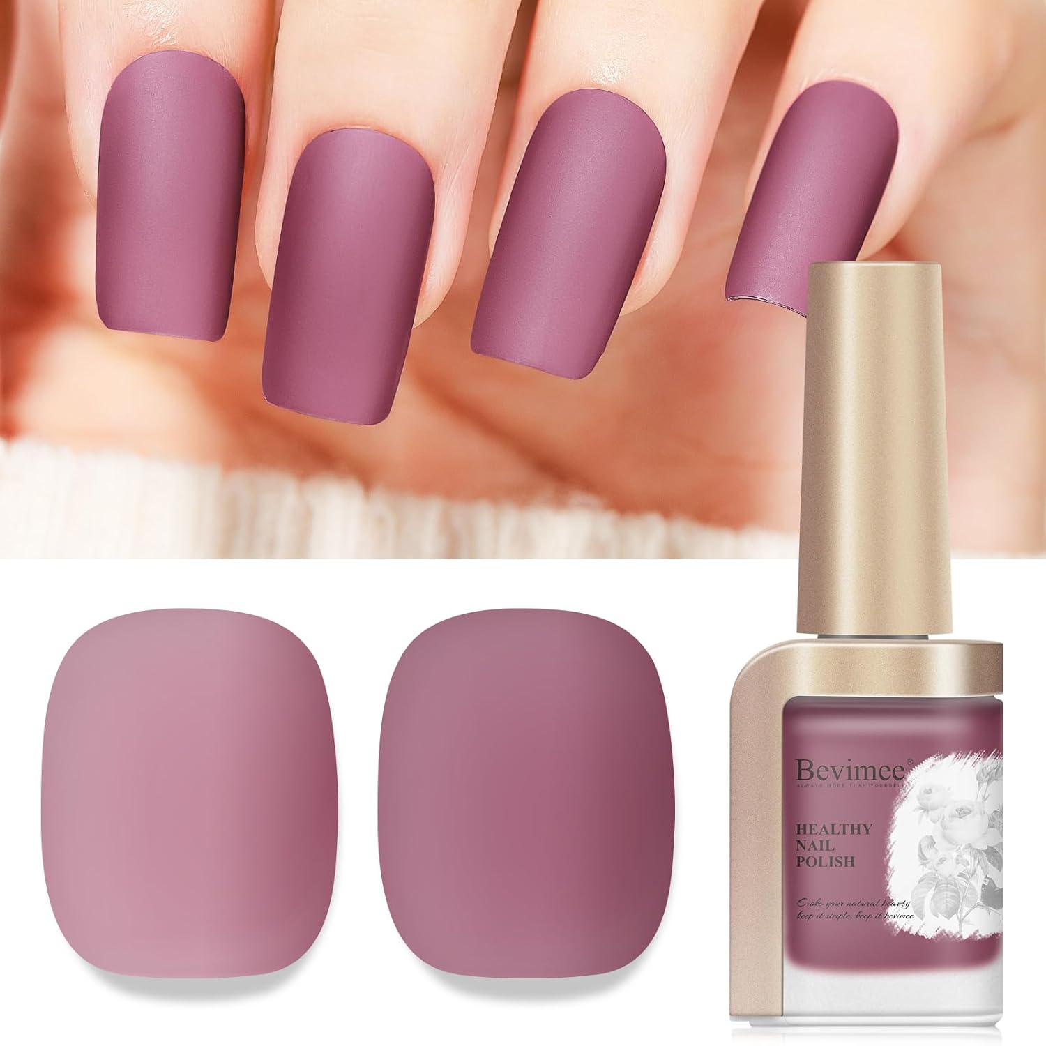 Matte Nail Polish, Air Quick Dry Nail Lacquer Matte Finish Effect, Long Lasting & Fast Drying Nail Pigment Velvet Nail Polish For Nail Art, Purplish Red12ml-Velvo Beauty