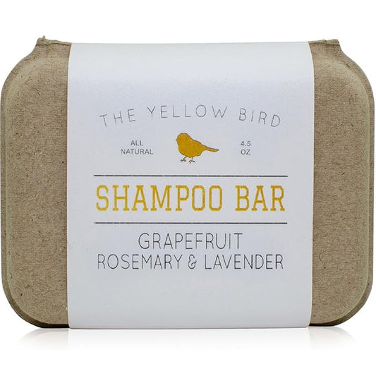 The Yellow Bird Solid Bar Shampoo Soap. Grapefruit, Rosemary, and Lavender. Mild Natural and Organic Ingredients. Sulfate Free. Gentle Scalp + Hair Care-Velvo Beauty