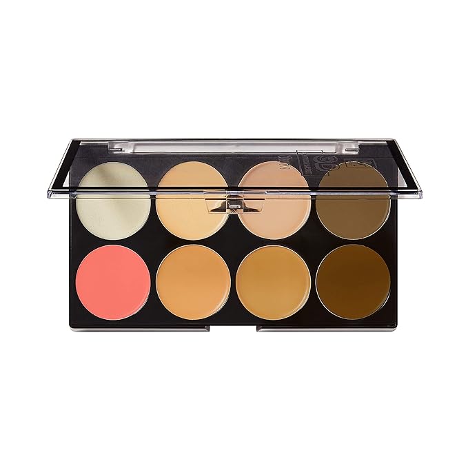 Ruby Kisses Flawless Finish with 3D Contour Cream Makeup Palette – Lightweight, Multi-Palette, Contouring Foundation, Creamy, Sculpt &Highlighting, Define Cheekbones (Light)-Velvo Beauty