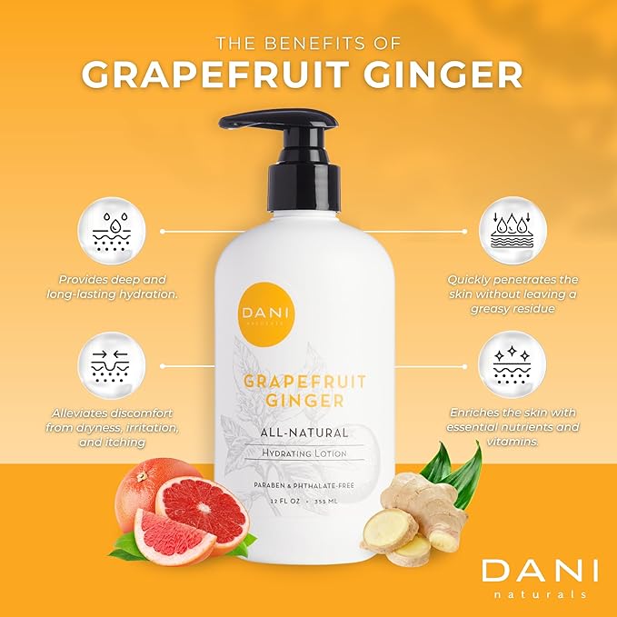 Naturals Hand & Body Lotion - Grapefruit Ginger, Hydrating Lotion with Aloe Vera, Vitamin E & Shea Butter, Moisturizing for All Skin Types, Paraben-Free, 12 Oz-Velvo Beauty