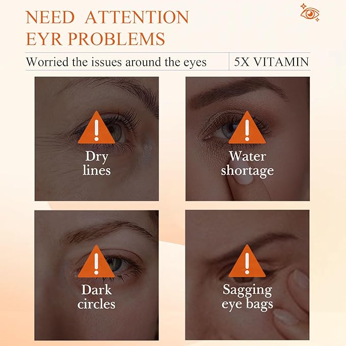 Eye Cream For Dark Circles, Vitamin C Eye Cream For Dark Circles, Puffiness and Bag, Anti Aging Eye Cream Firming Skin, Reduces Fine Lines, Moisturizing Eye Cream for Dry Skin around Eyes-Velvo Beauty
