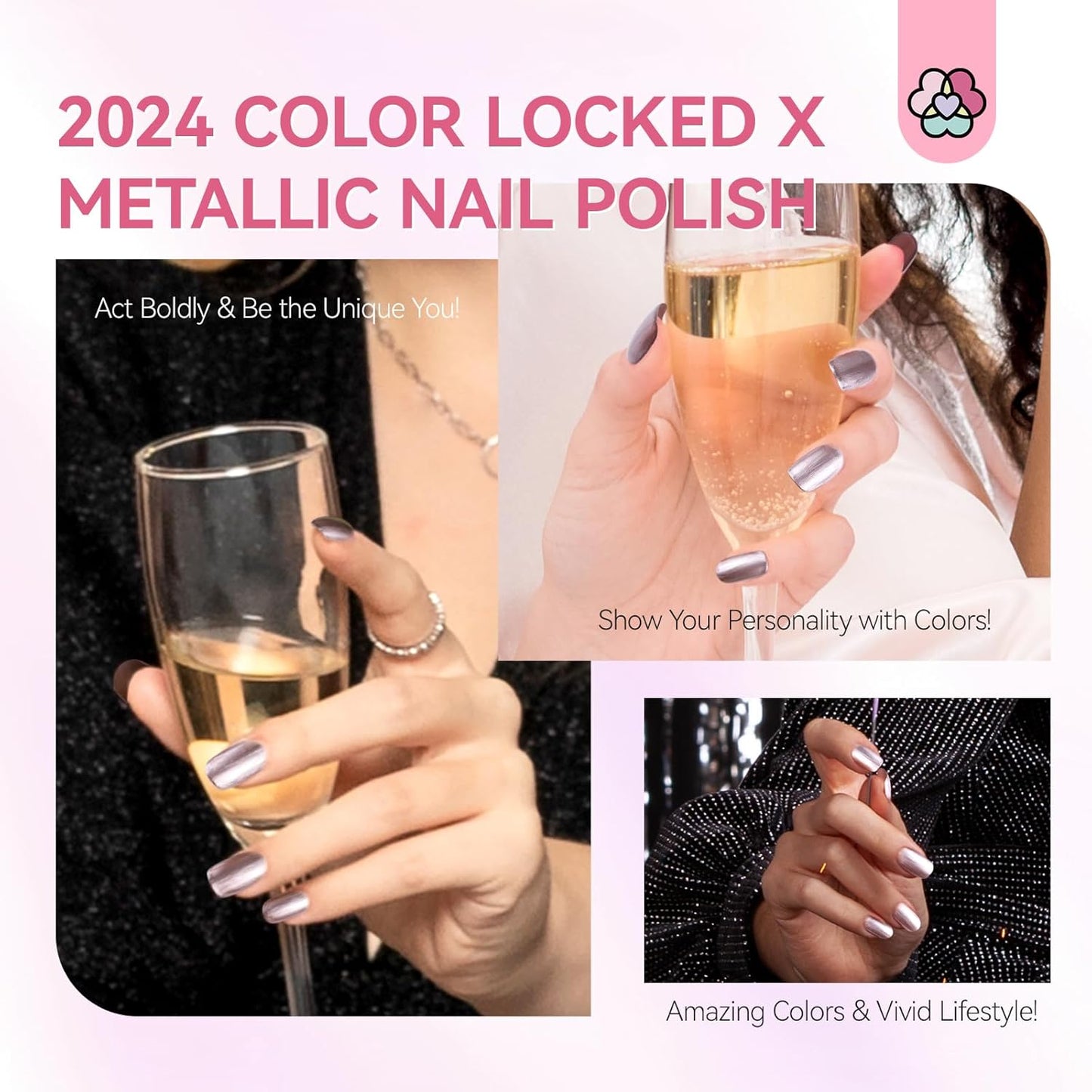 SAVILAND Metallic Nail Polish Rose Glod: Quick Dry Mirror Pink Nail Polish Regular Chrome Fingernail Polish Easy To Use & Remove No Curing Needed Bulk Nail Lacquer for Toes Nail Art DIY Home 0.34 oz-Velvo Beauty