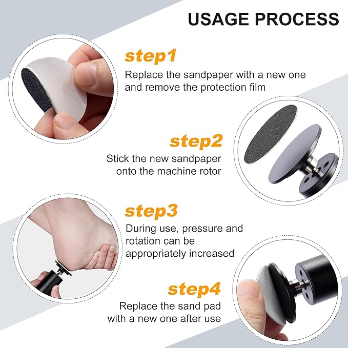 Electric Foot Callus Remover, Adjustable Speed Rechargeable Foot Sander Pedicure Tools for Feet Dead Skin with Sandpaper Disk and Nail Drill Bits,Equipped with Digital Display(Obsidian)-Velvo Beauty