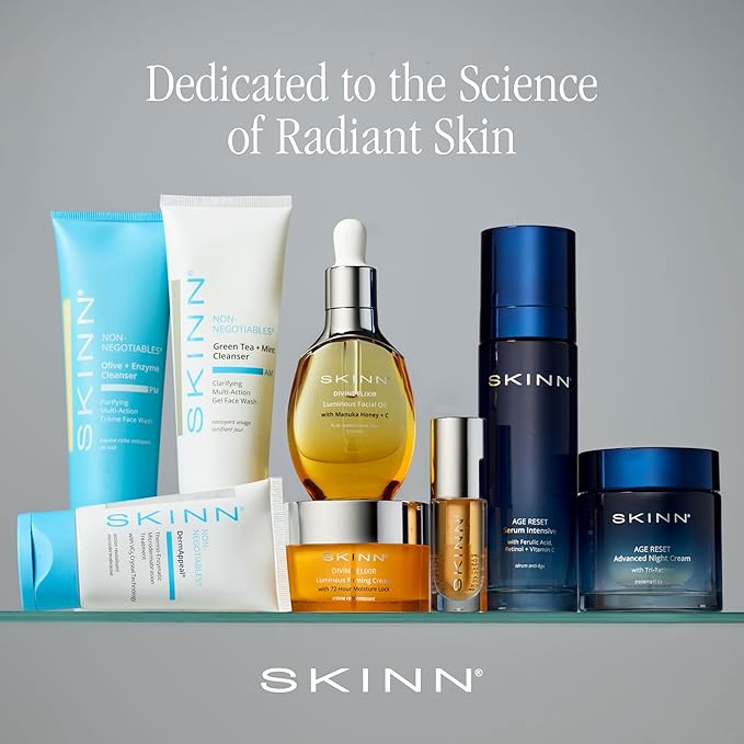 SKINN Daily Morning Face Wash, Green Tea + Mint Cleanser, 4oz - Gentle Exfoliating Facial Cleanser for All Skin Types - Formulated with Antioxidant & Botanical Oils & Salicylic Acid-Velvo Beauty
