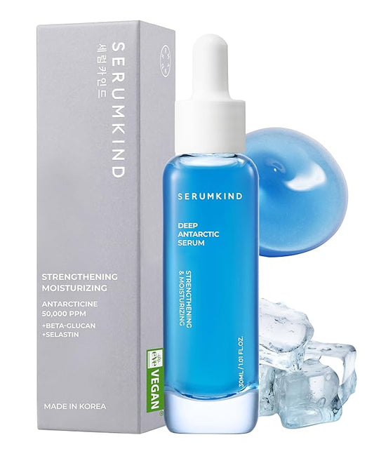 SERUMKIND Deep Antarctic Serum - Lifting, Plumping Korean Skincare – Antarcticine™ Marine Ingredient and Beta Glucan – Improves Elasticity and Firming - Vegan, Cruelty Free, Unscented – 1.01 fl.oz.-Velvo Beauty