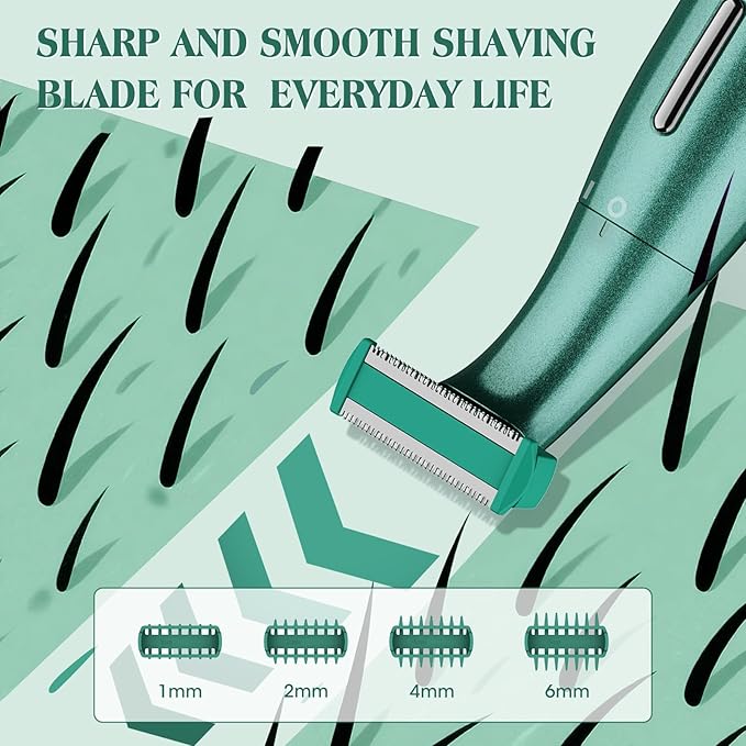 Electric Razor for Women,6 in 1 Women's Bikini Trimmer Shaver for Women & Men Pubic Hair, Private Area, Legs, Eyebrow,Face, Nose, Eyebrow, Body Hair Removal IPX5 Waterproof Wet & Dry-Velvo Beauty