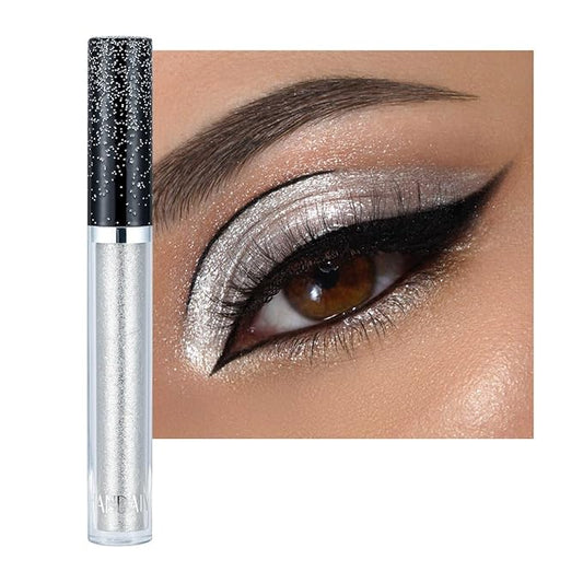 Glitter Eyeshadow liquid Pigments Metals Gloss Sparkling Smokey Eye Looks Shimmer Silver (silver)-Velvo Beauty
