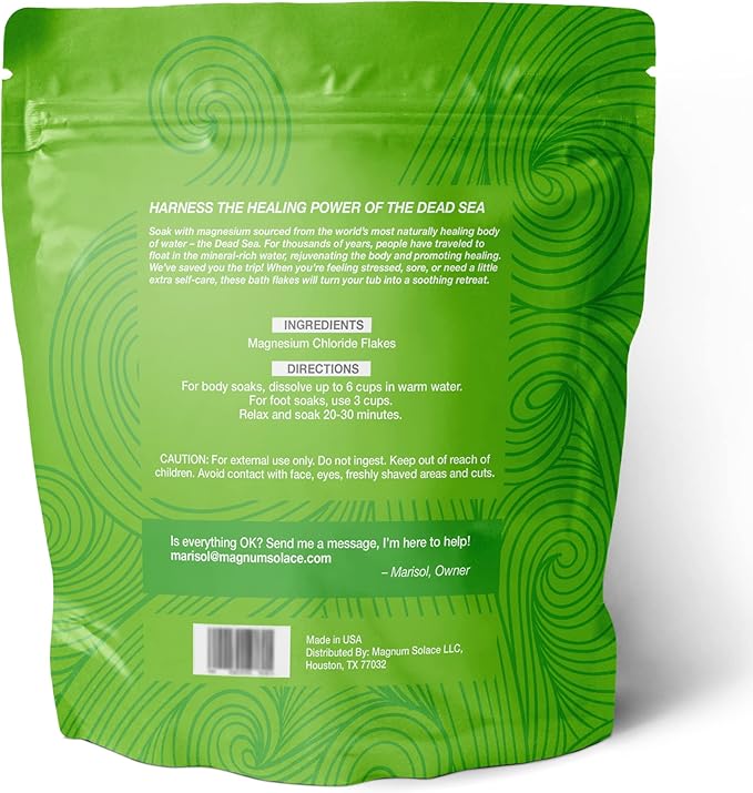 Magnesium Flakes for Bath - Magnesium Chloride Flakes - Dead Sea Salts for Soaking, 10 LBS-Velvo Beauty