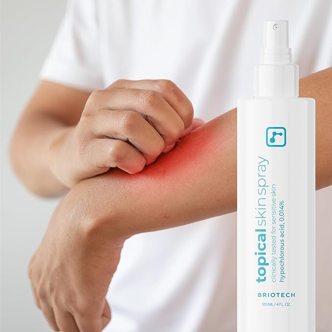 BRIOTECH Topical Skin Spray, Hypochlorous Acid Spray for Sensitive Skin, HOCl Facial Mist, Full Body Support Against Irritation, Calm Redness, Soothe Foot & Scalp, 2 oz Travel Size-Velvo Beauty