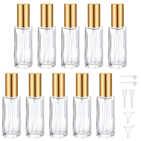 Segbeauty Travel Perfume Bottle Refillable, 10 Packs Atomizer Sprayer for Perfume, 10ML Empty Glass Perfume Bottle Portable Travel Size Spray Bottles Accessories for Dispensing Perfume Toiletries-Velvo Beauty