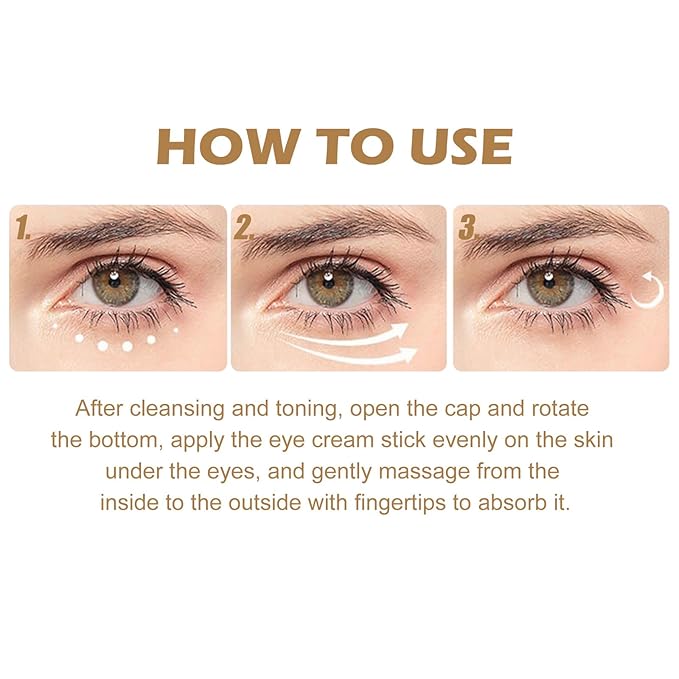Retinol Eye Stick with Collagen & Hyaluronic Acid Eye Cream for Dark Circle and Puffiness, Brightening Eye Balm Reduces Fine Lines and Bags in 4 Weeks-Velvo Beauty