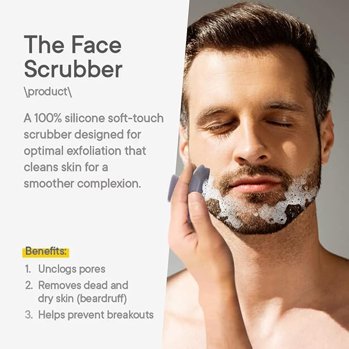VWMYQ Face Scrubber Face Scrubber for Men Facial Cleansing Brush Silicone Face Wash Brush Manual Waterproof Cleansing Skin Care Face Brushes for and Exfoliating (Gray)-Velvo Beauty