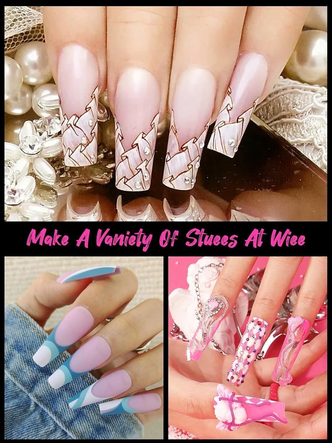 TOROKOM 120Pcs Poly Extension Gel Dual Nail Forms Clear Nail Forms Full Cover Coffin Nail Molds 12 Sizes for Gel Manicure Nail Art Design Salon&DIY-Velvo Beauty