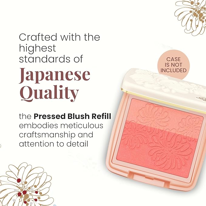 Paul & Joe Pressed Blush Palette Refill Only, Case Sold Separately, Oil-Absorbing Blush Powder, Bi-Color Face Blushes with Fitting Veil Powder, Light Beige and Orange, 08 Chat Capricieux, 0.17 oz-Velvo Beauty