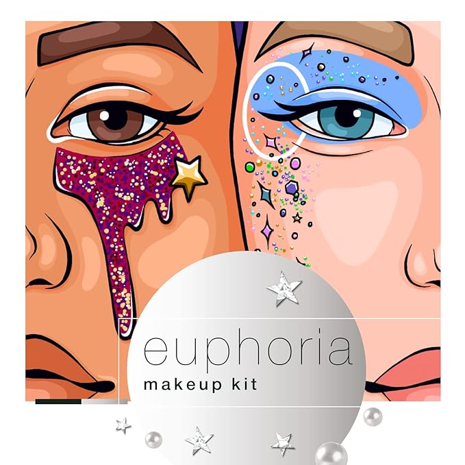 Euphoria makeup kit with glitter and gems/Professional makeup set-Velvo Beauty
