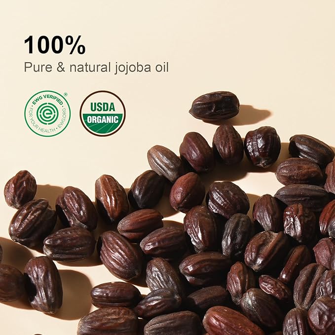 Yoken Pure Jojoba Oil Organic USDA Certified 16 fl oz, 100% Natural Jojoba Oil for Hair, Skin & Face, Cold Pressed Unrefined, Deeply Moisturizing Body Carrier Oils for Essential Oils Mixing-Velvo Beauty