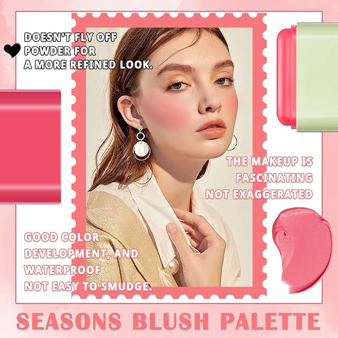 Blush Cream for Cheeks,Face Matte Contour Blush Makeup,Buildable Shimmer Facial Cheek Blusher Shades,Blendable Cosmetic Makeup Blush 03-Velvo Beauty