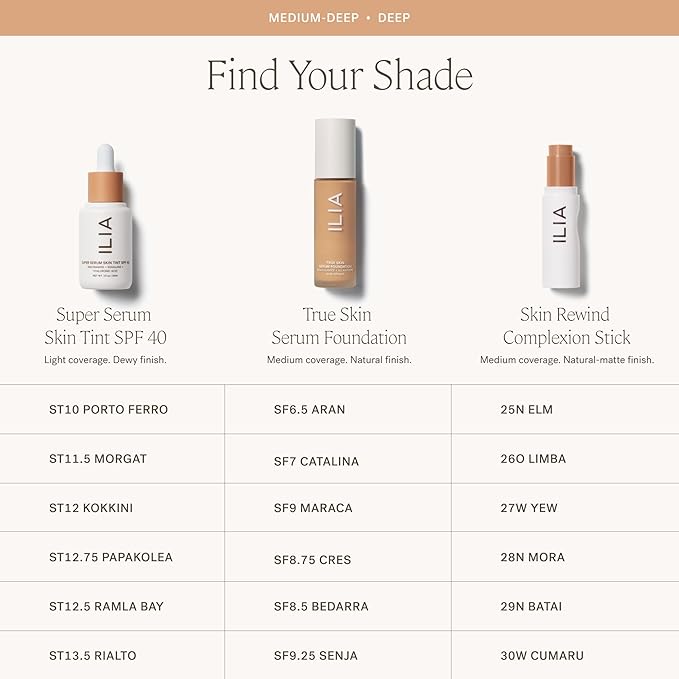 ILIA - Skin Rewind Complexion Stick - Foundation + Concealer + Skincare | Non-Toxic, Vegan, Cruelty-Free, Clean Makeup (29N - Batai, 0.35 oz | 10 g)-Velvo Beauty